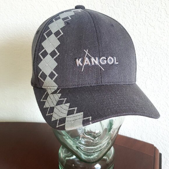 Kangol baseball cap with argyle pattern size S/M Flexfit Check logo Hat - Picture 13 of 13